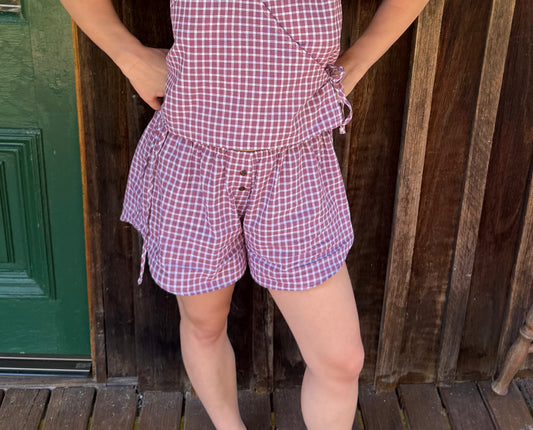 SIMPLE BOXER SHORTS - MULBERRY CHECK