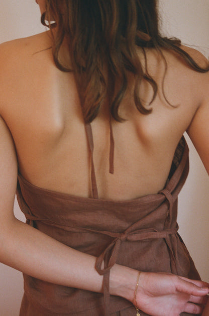CROSS OVER HALTER - CACAO