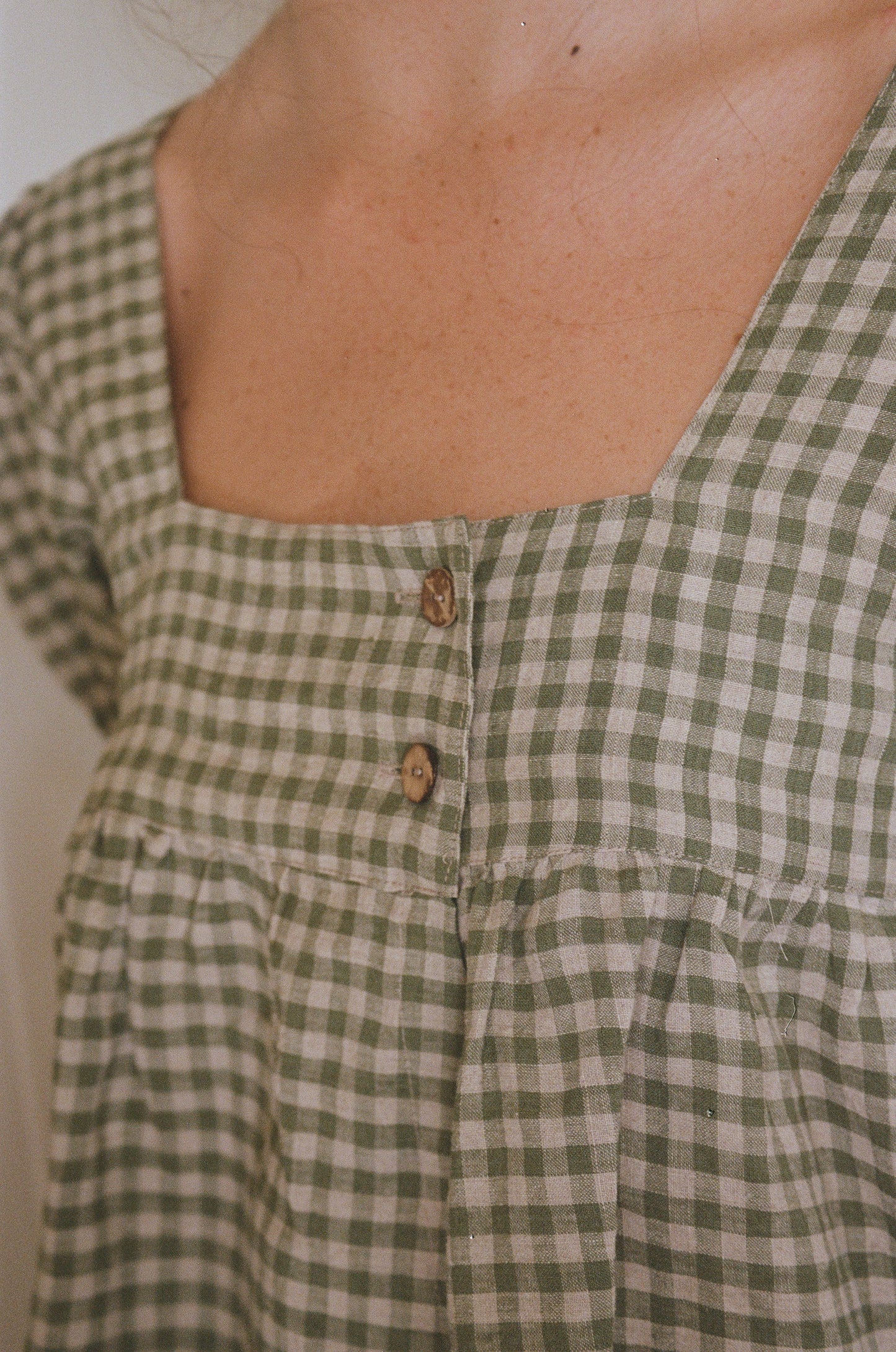 ELENA BLOUSE - MATCHA CHECK