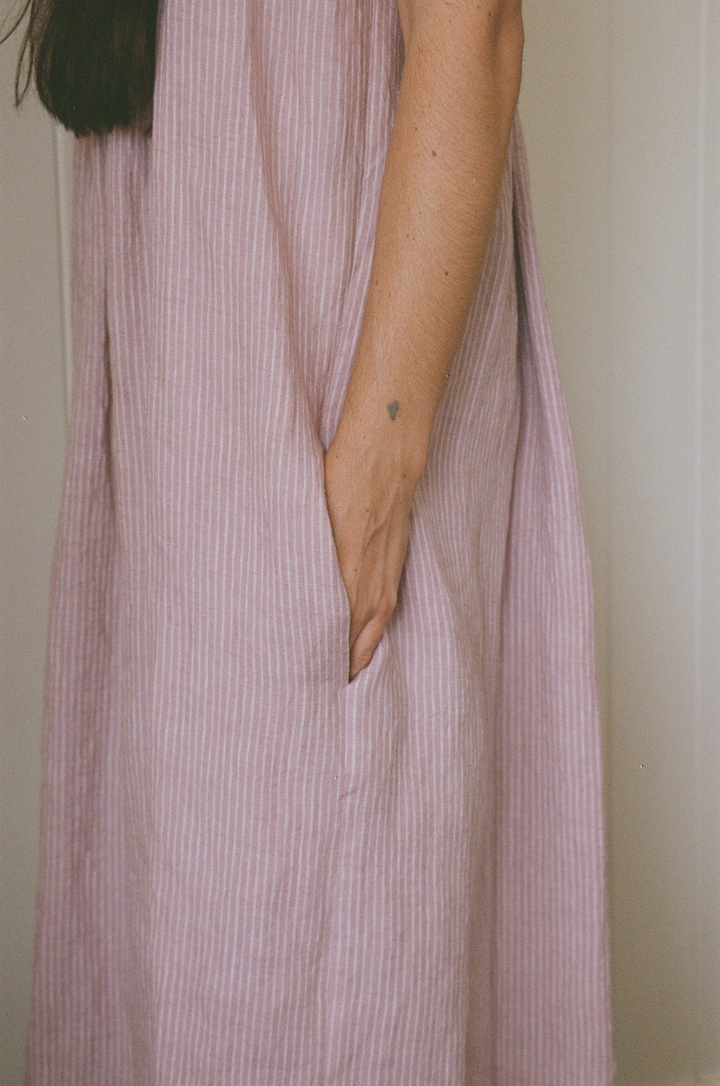 FLEUR DRESS- PINK STRIPE