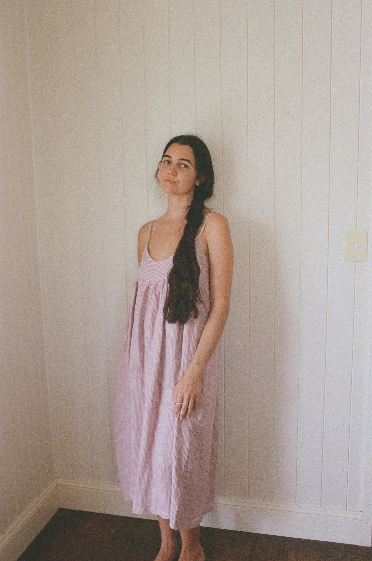 FLEUR DRESS- PINK STRIPE