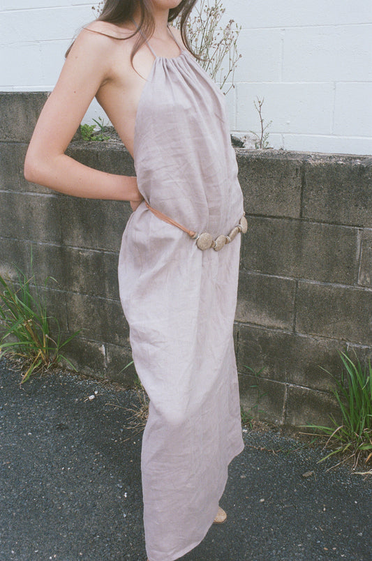 HALTER DRESS - CLAY