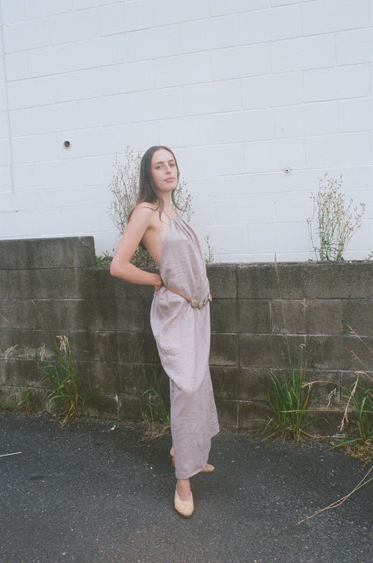 HALTER DRESS - CLAY