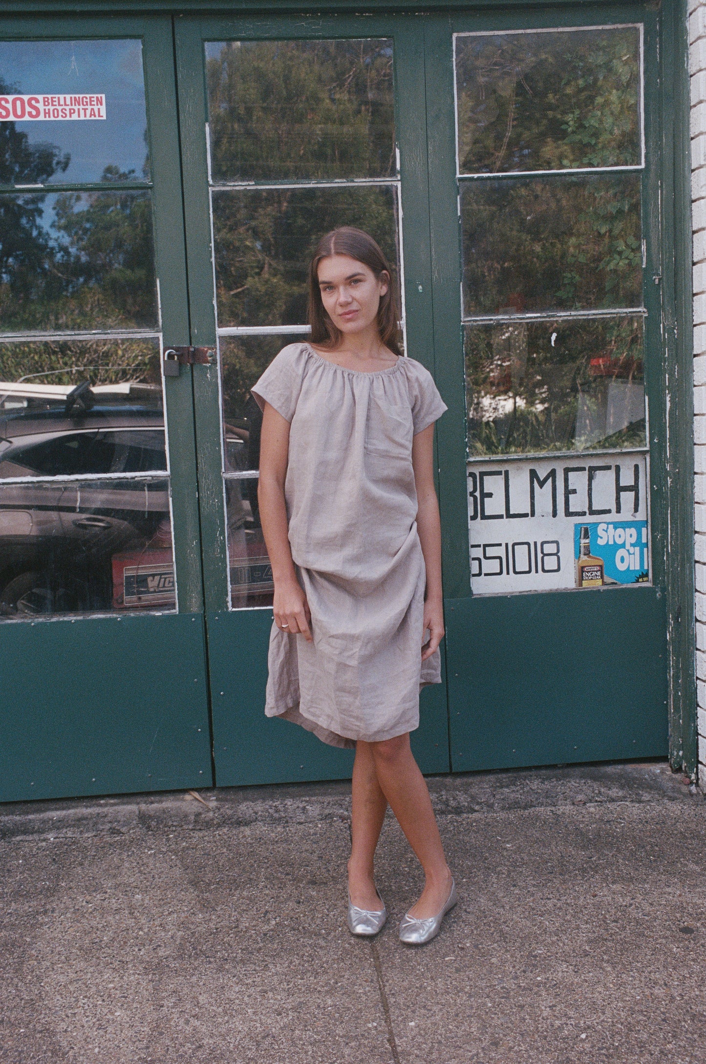 T-SHIRT SMOCK DRESS - CLAY