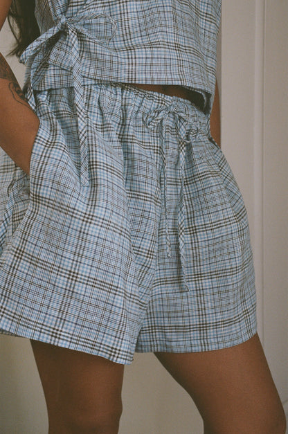 BINDI BERMUDA SHORTS - BLUE PLAID