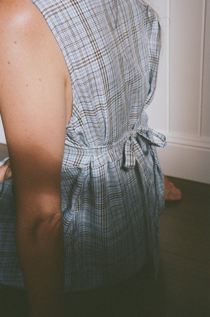 SUNDAY SLEEVELESS DRESS - BLUE PLAID