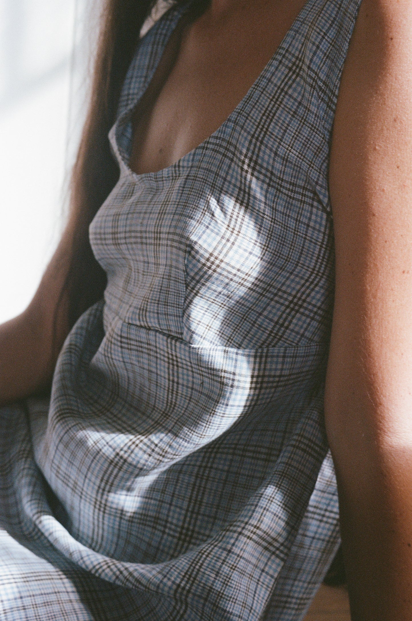 SUNDAY SLEEVELESS DRESS - BLUE PLAID