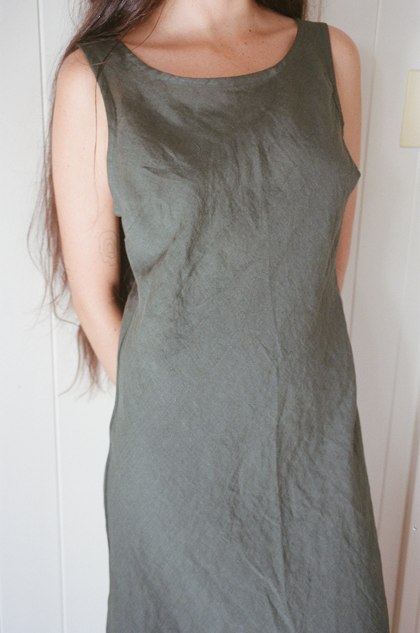 BROOKE BIAS DRESS - MOSS