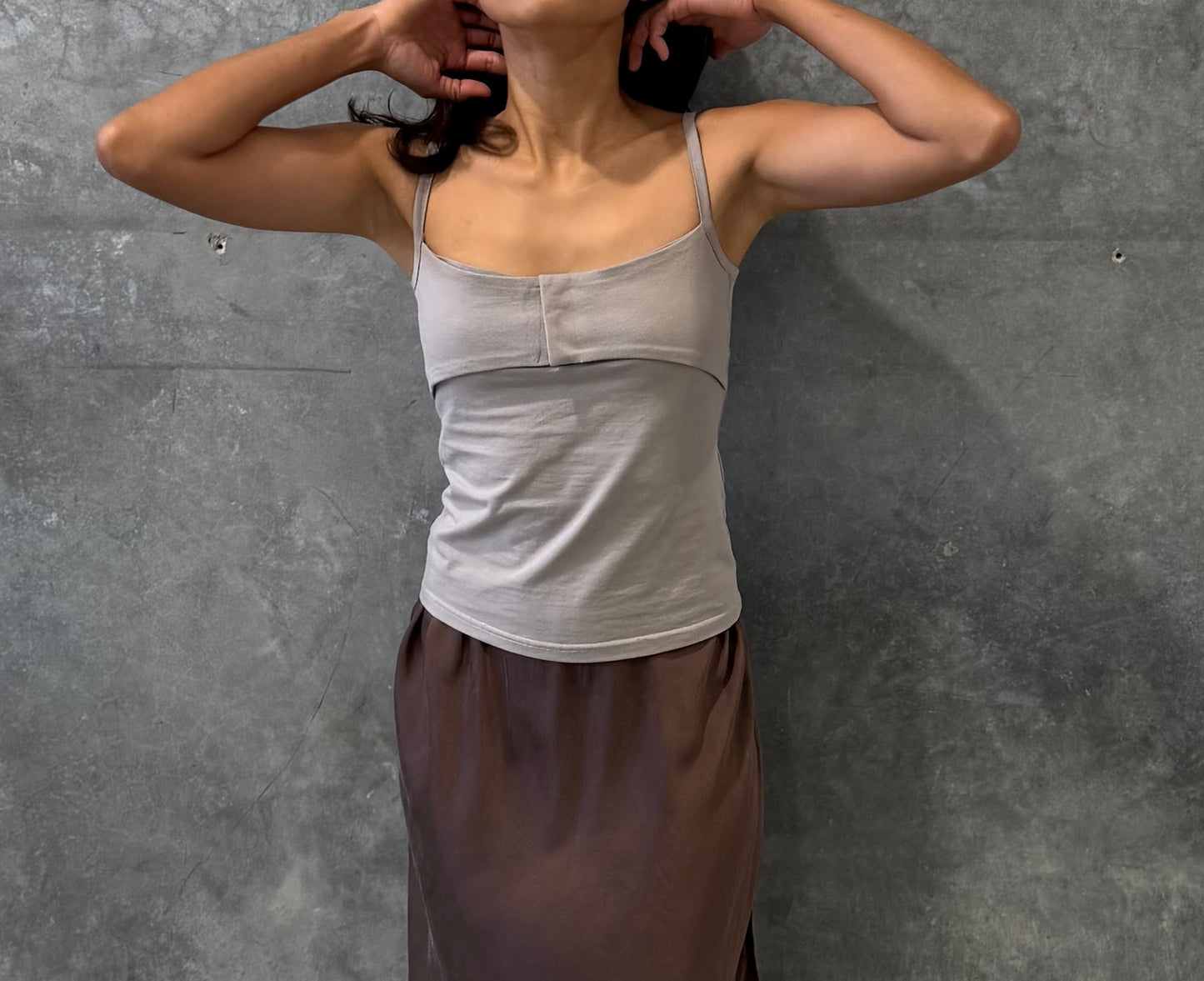 PANEL COTTON TANK - STONE