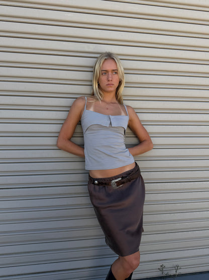 PANEL COTTON TANK - STONE