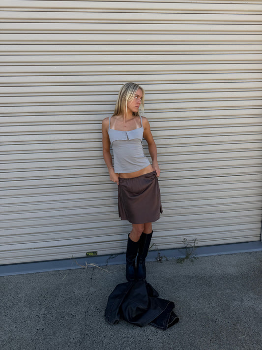 PANEL COTTON TANK - STONE