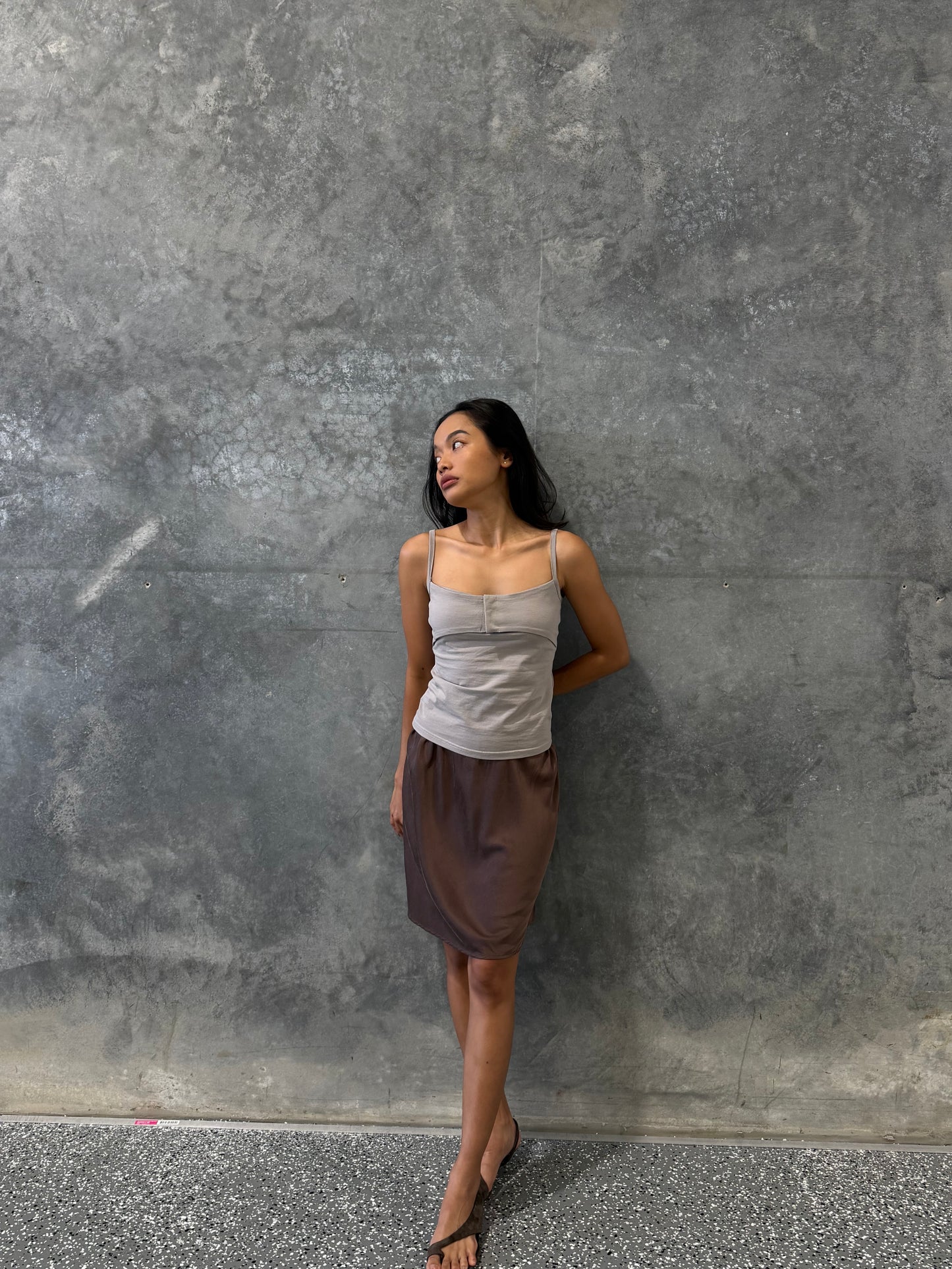 PANEL COTTON TANK - STONE