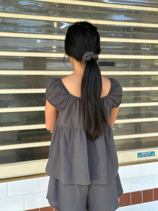 OVERSIZED SCRUNCHIE- SMOKE