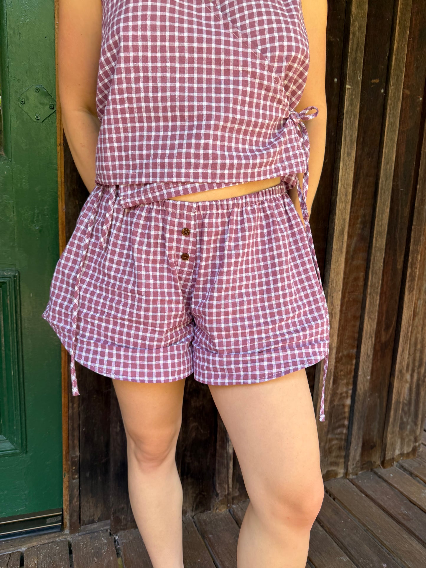 SIMPLE BOXER SHORTS - MULBERRY CHECK