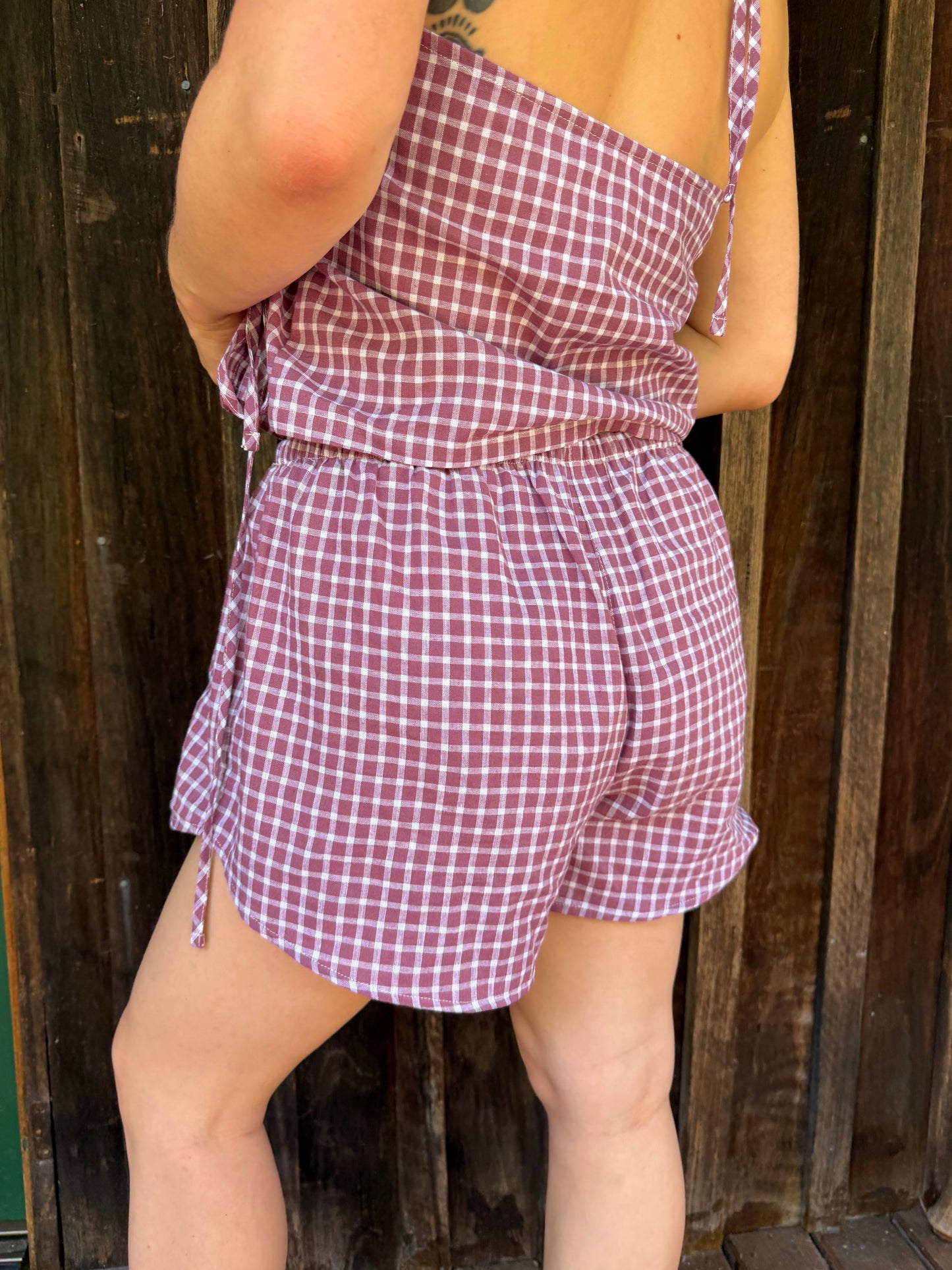 SIMPLE BOXER SHORTS - MULBERRY CHECK