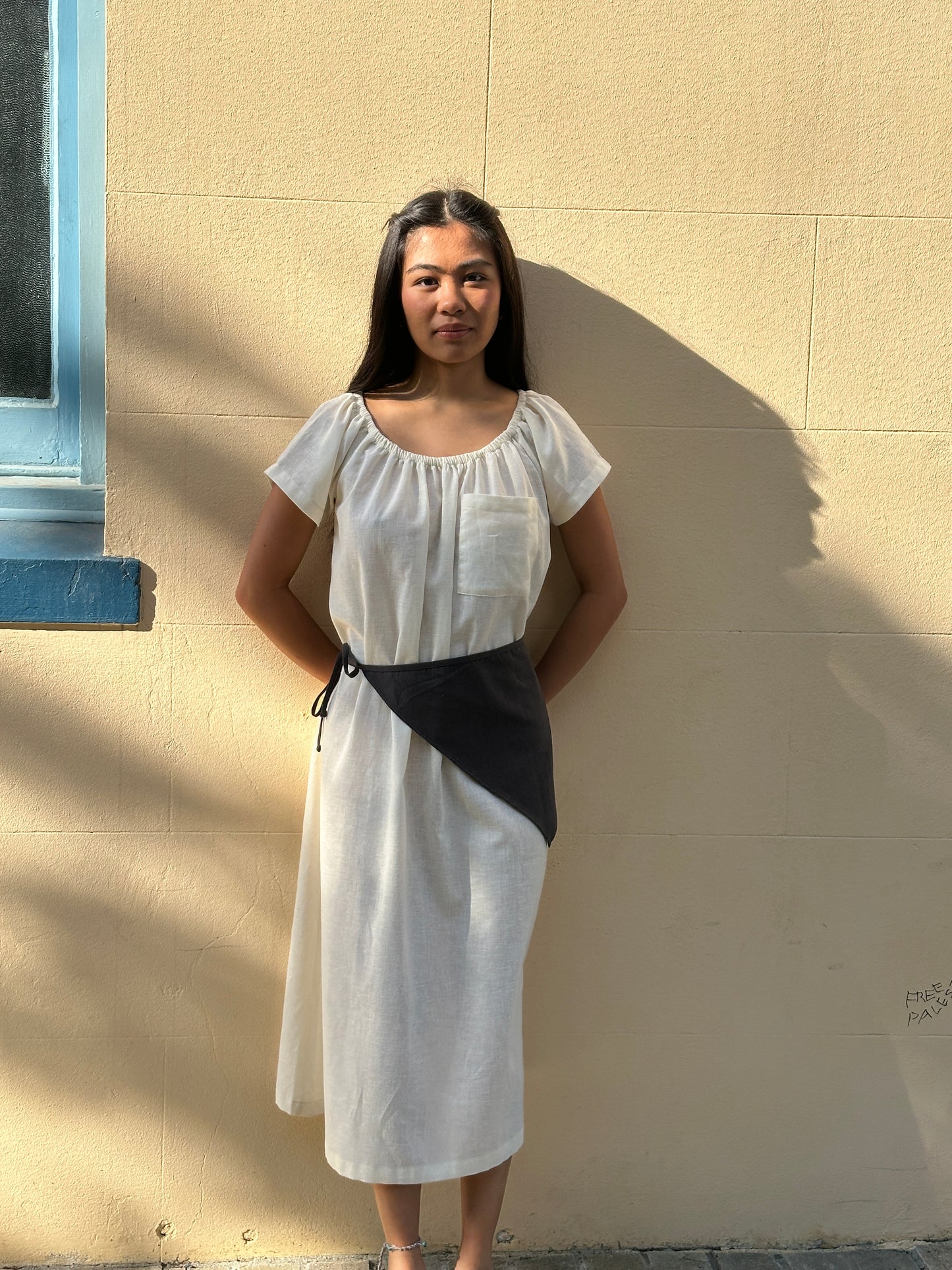 T-SHIRT SMOCK DRESS - HUSK