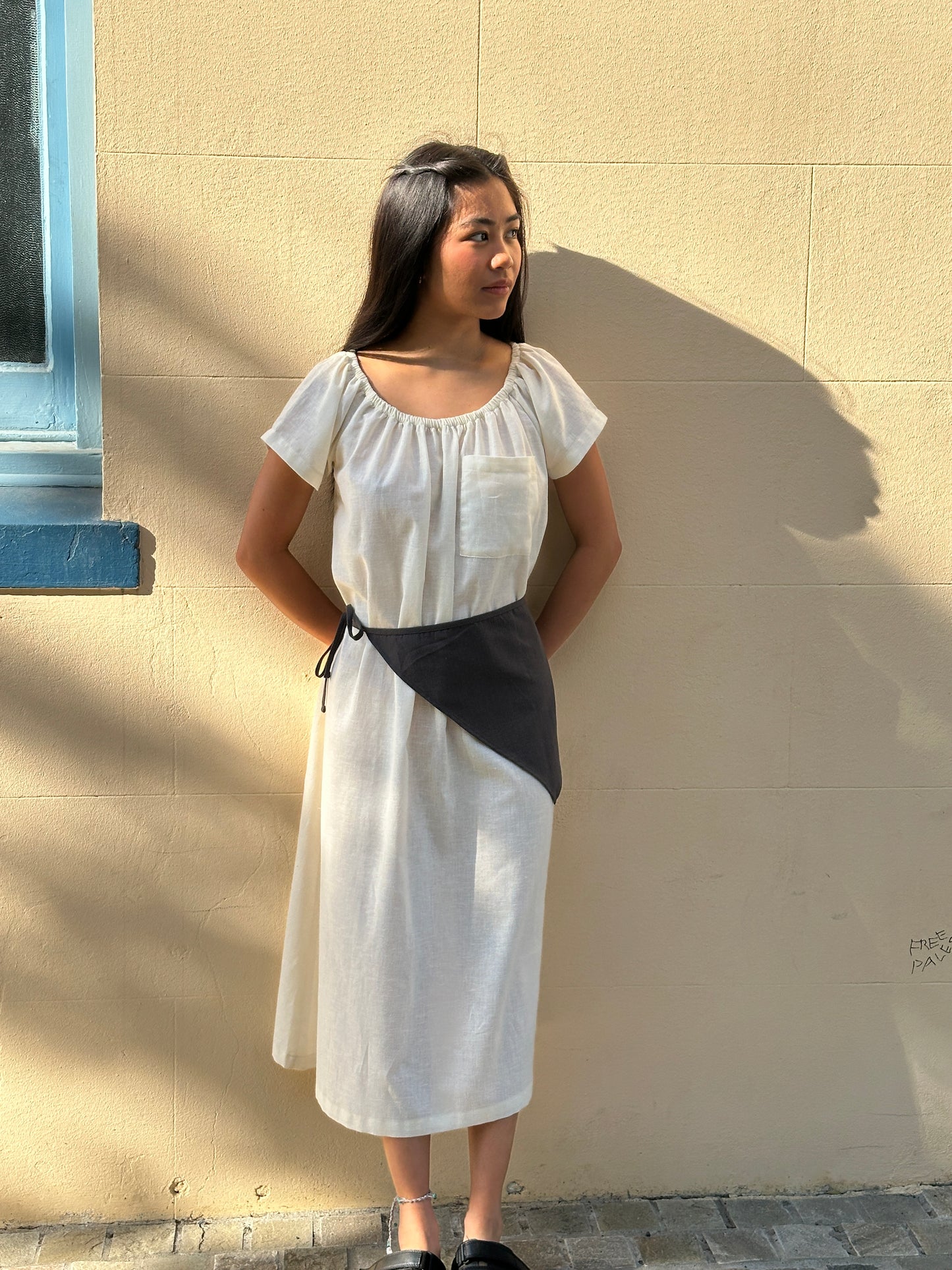 T-SHIRT SMOCK DRESS - HUSK