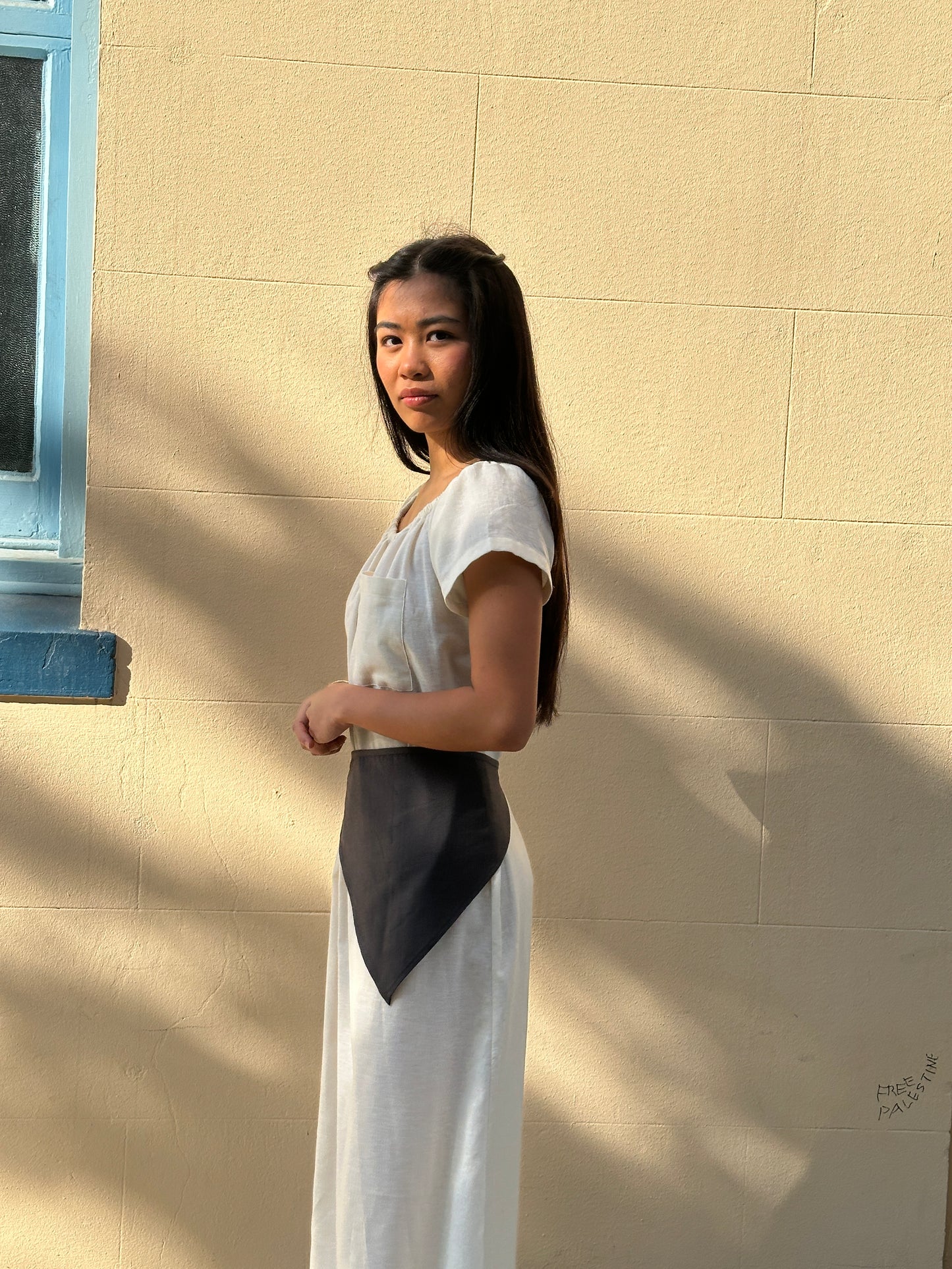 T-SHIRT SMOCK DRESS - HUSK