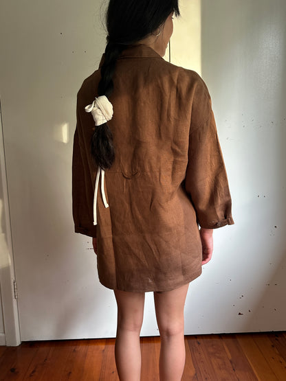 COLLAR KIMONO SHIRT - CACAO