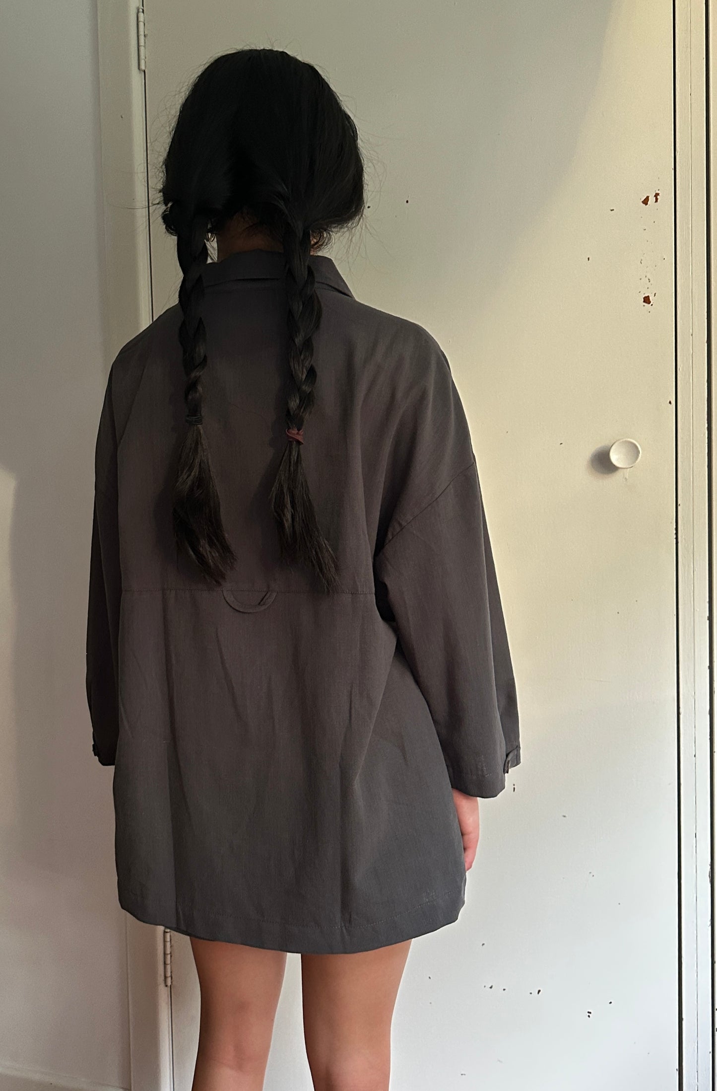 COLLAR KIMONO SHIRT - SMOKE