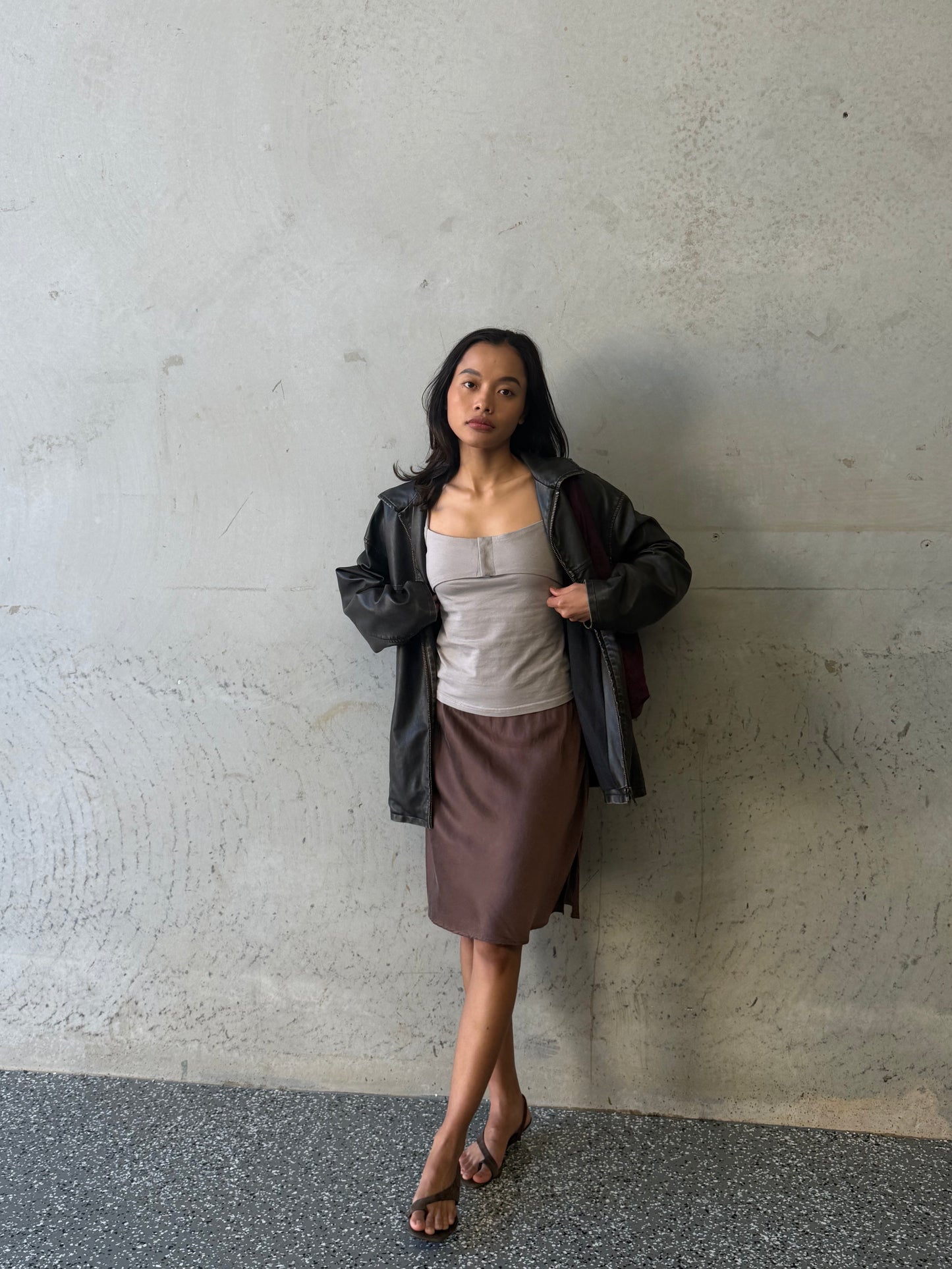 PANEL COTTON TANK - STONE
