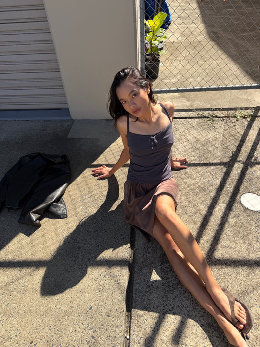 PANEL COTTON TANK - NAVY