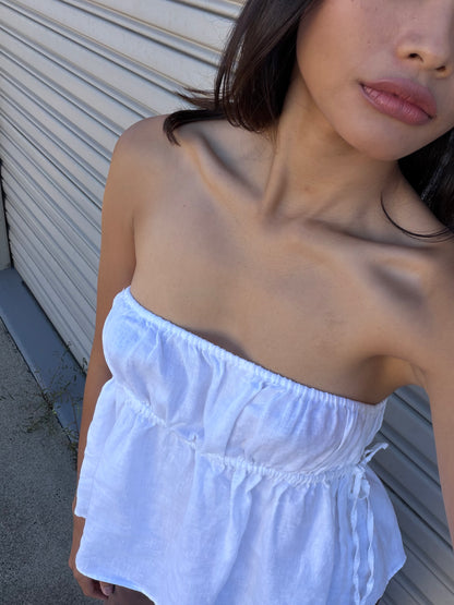 LINEN TUBE TOP - PAPER