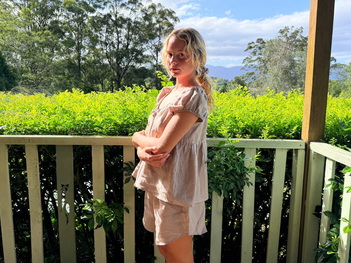 PUFF SLEEVE SMOCK TOP - CLAY