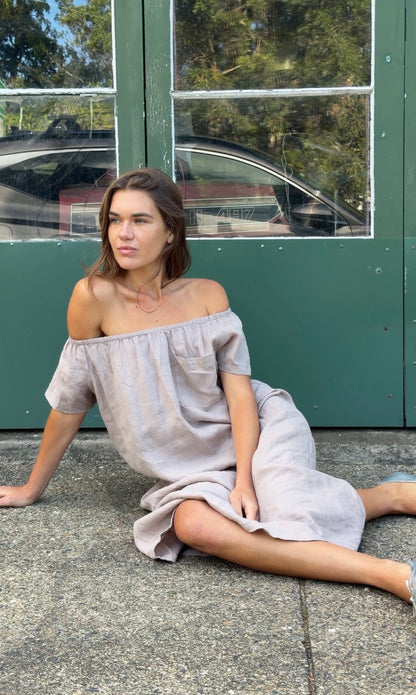 T-SHIRT SMOCK DRESS - CLAY