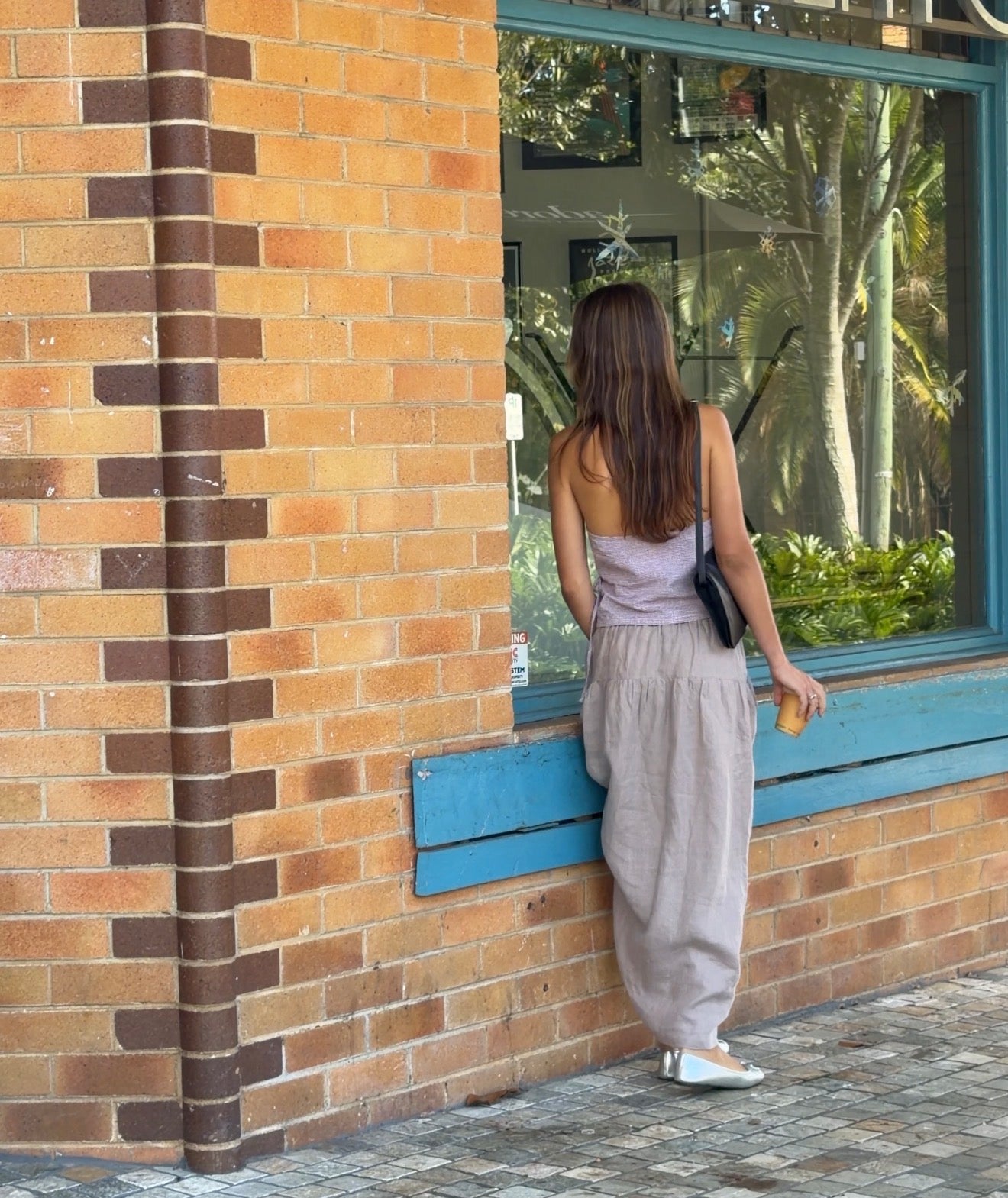 FOUR BUTTON SKIRT- CLAY