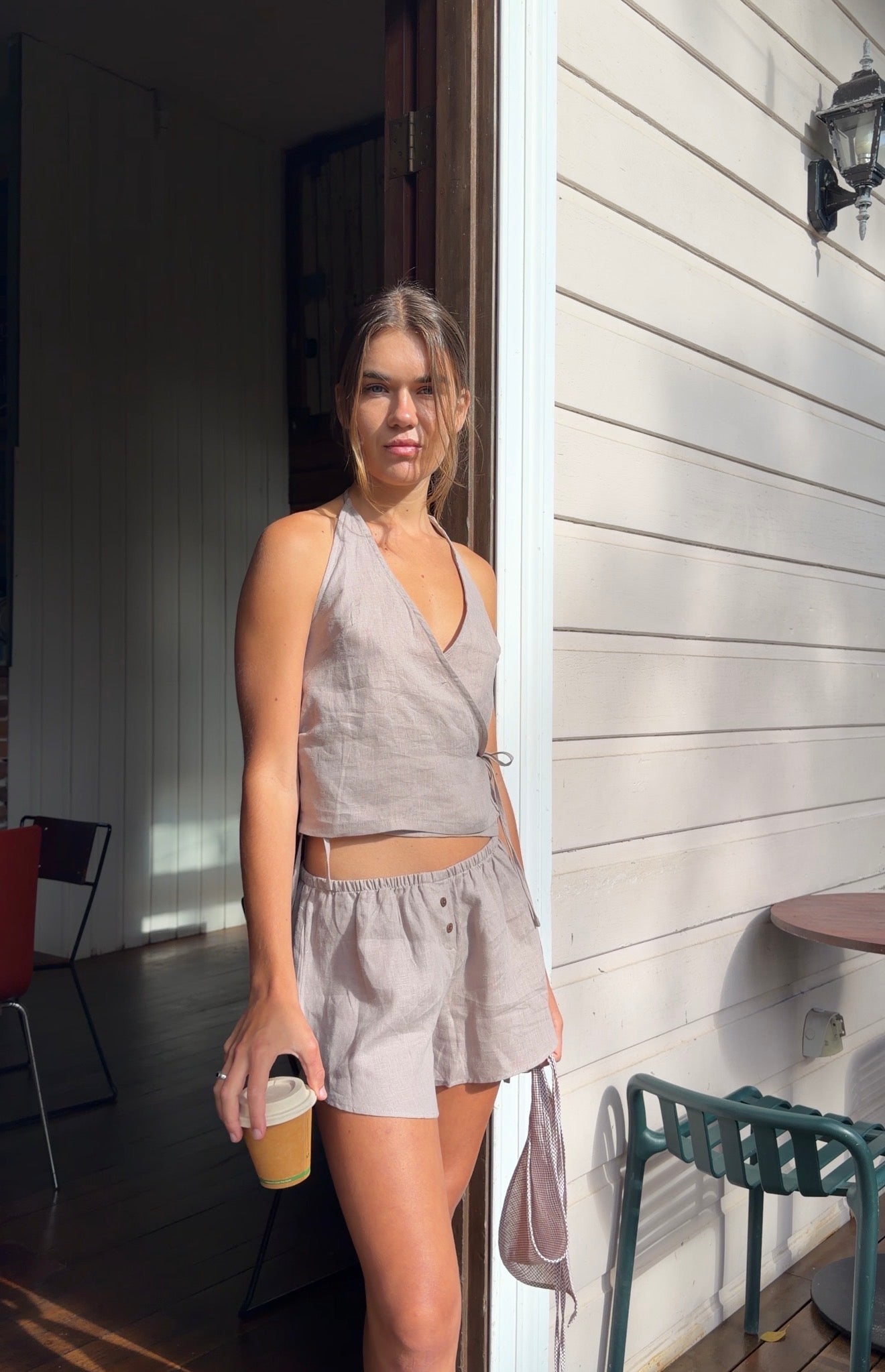 CROSS OVER HALTER - CLAY