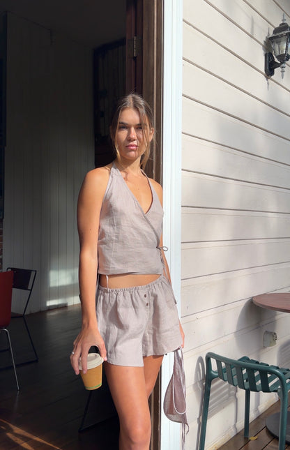 CROSS OVER HALTER - CLAY