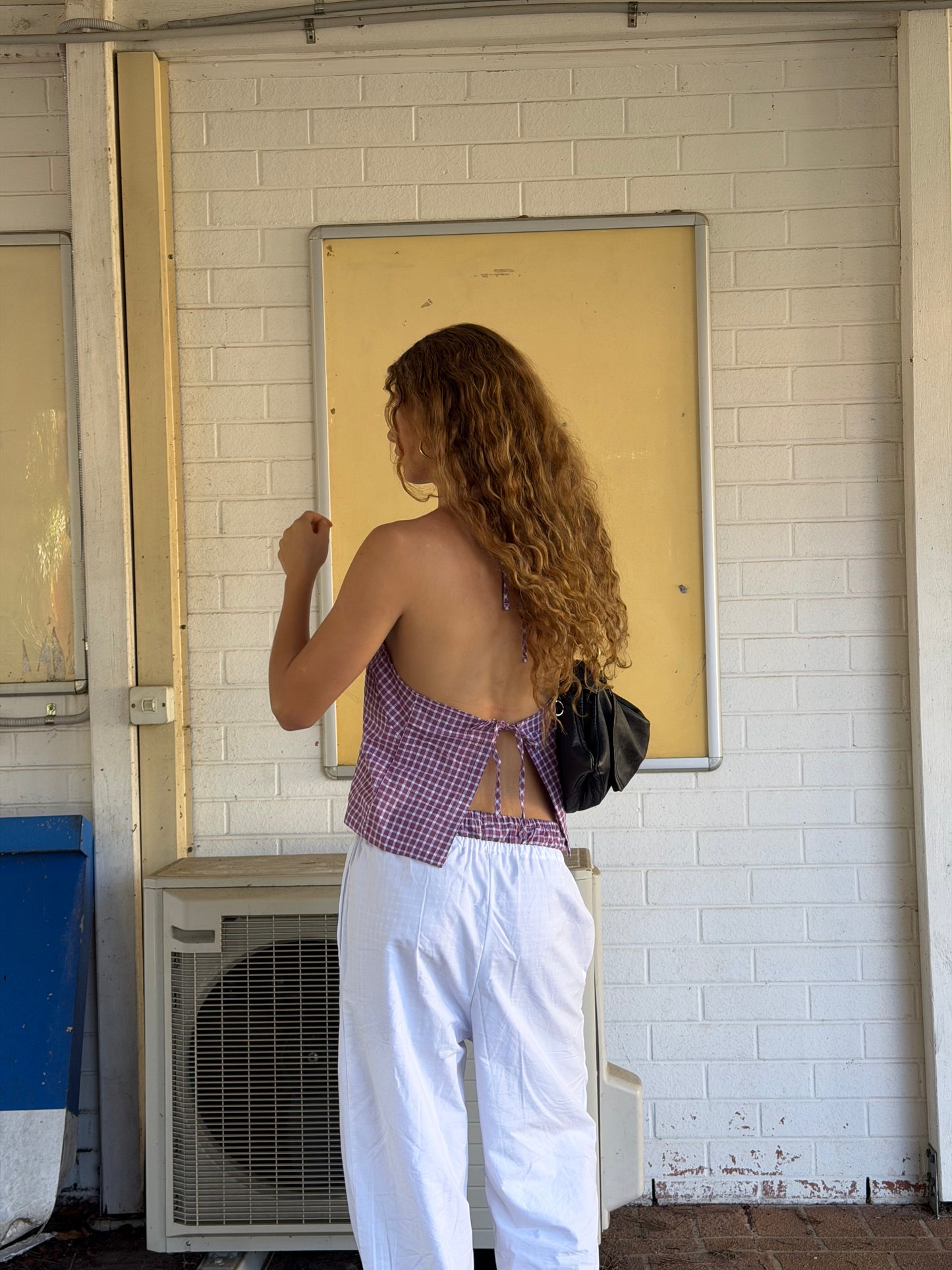 CLASSIC HALTER - MULBERRY CHECK