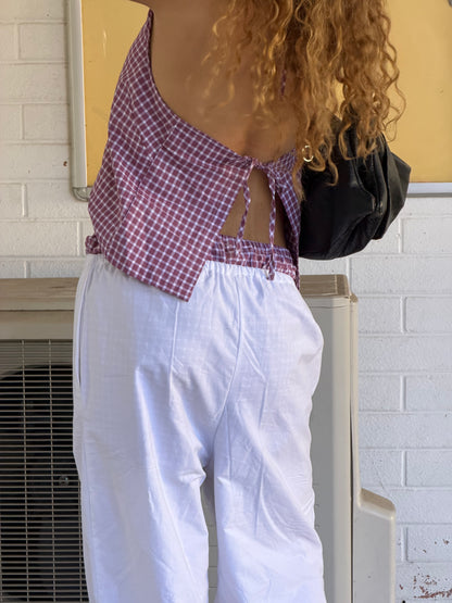 CLASSIC HALTER - MULBERRY CHECK