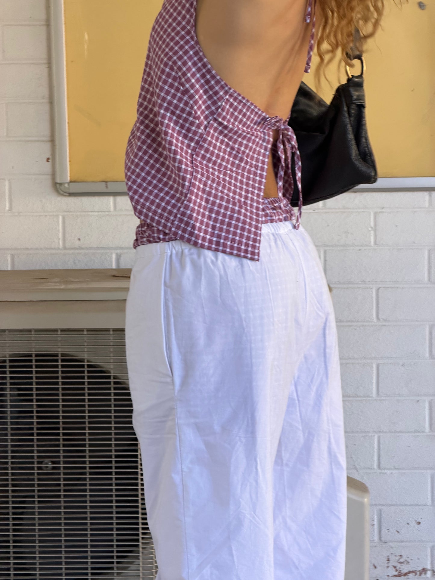 CLASSIC HALTER - MULBERRY CHECK