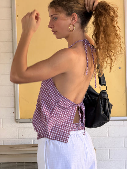 CLASSIC HALTER - MULBERRY CHECK