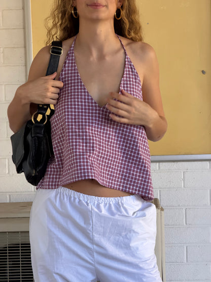 CLASSIC HALTER - MULBERRY CHECK