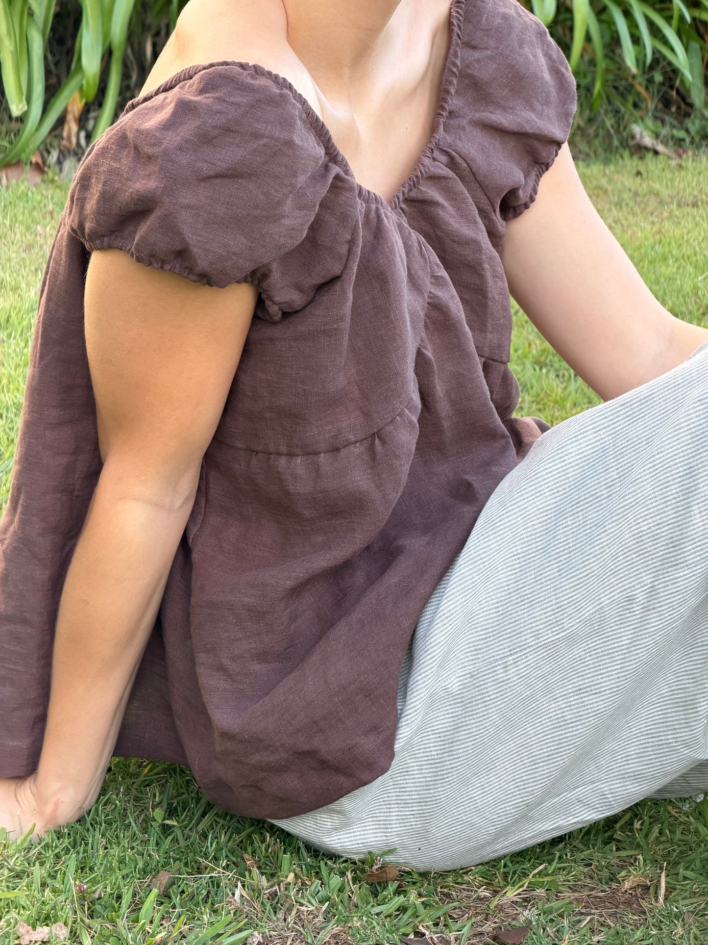 PUFF SLEEVE SMOCK - WOOD