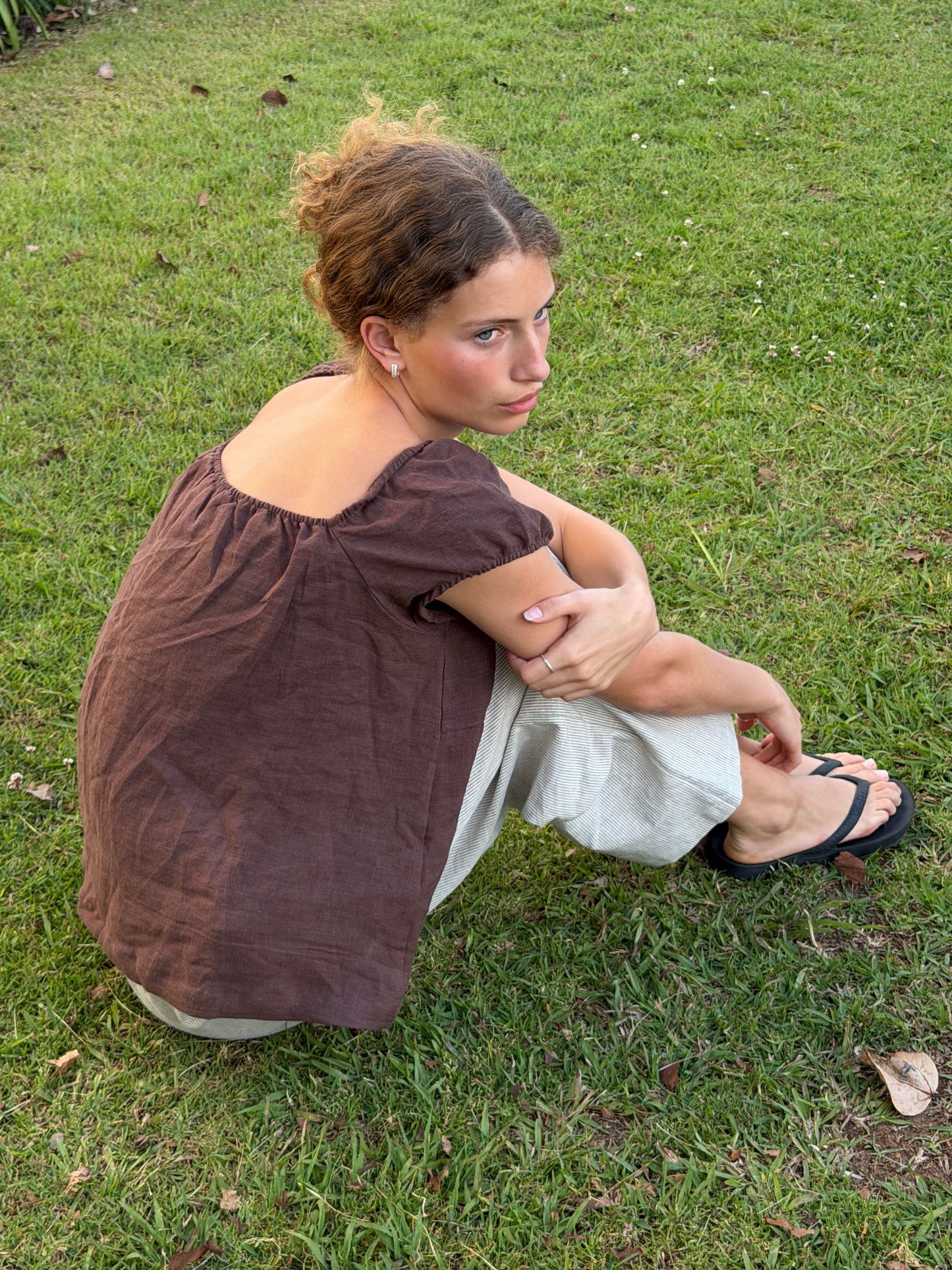 PUFF SLEEVE SMOCK - WOOD