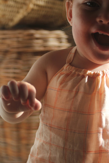 RITA ROMPER HALTER - PEACHY PINK