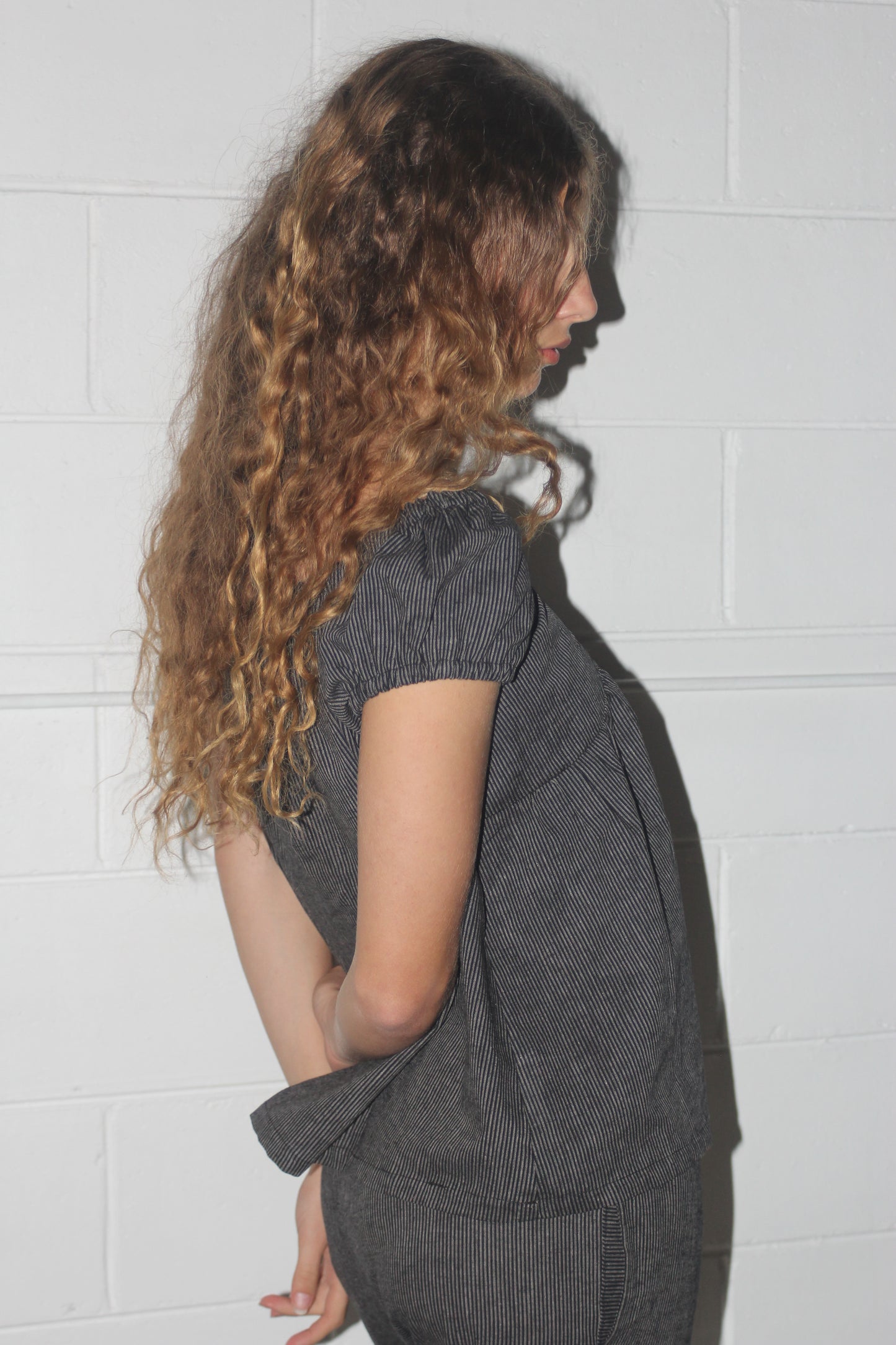 PUFF SLEEVE SMOCK - BLACK STRIPE