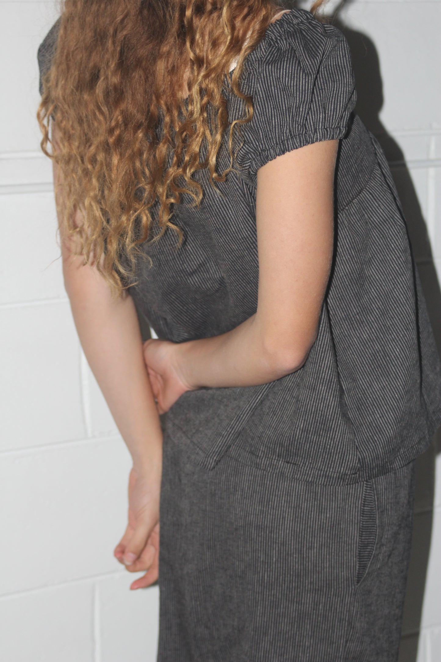 PUFF SLEEVE SMOCK - BLACK STRIPE
