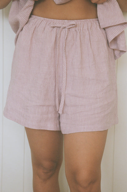 BINDI BERMUDA SHORTS- PINK STRIPE