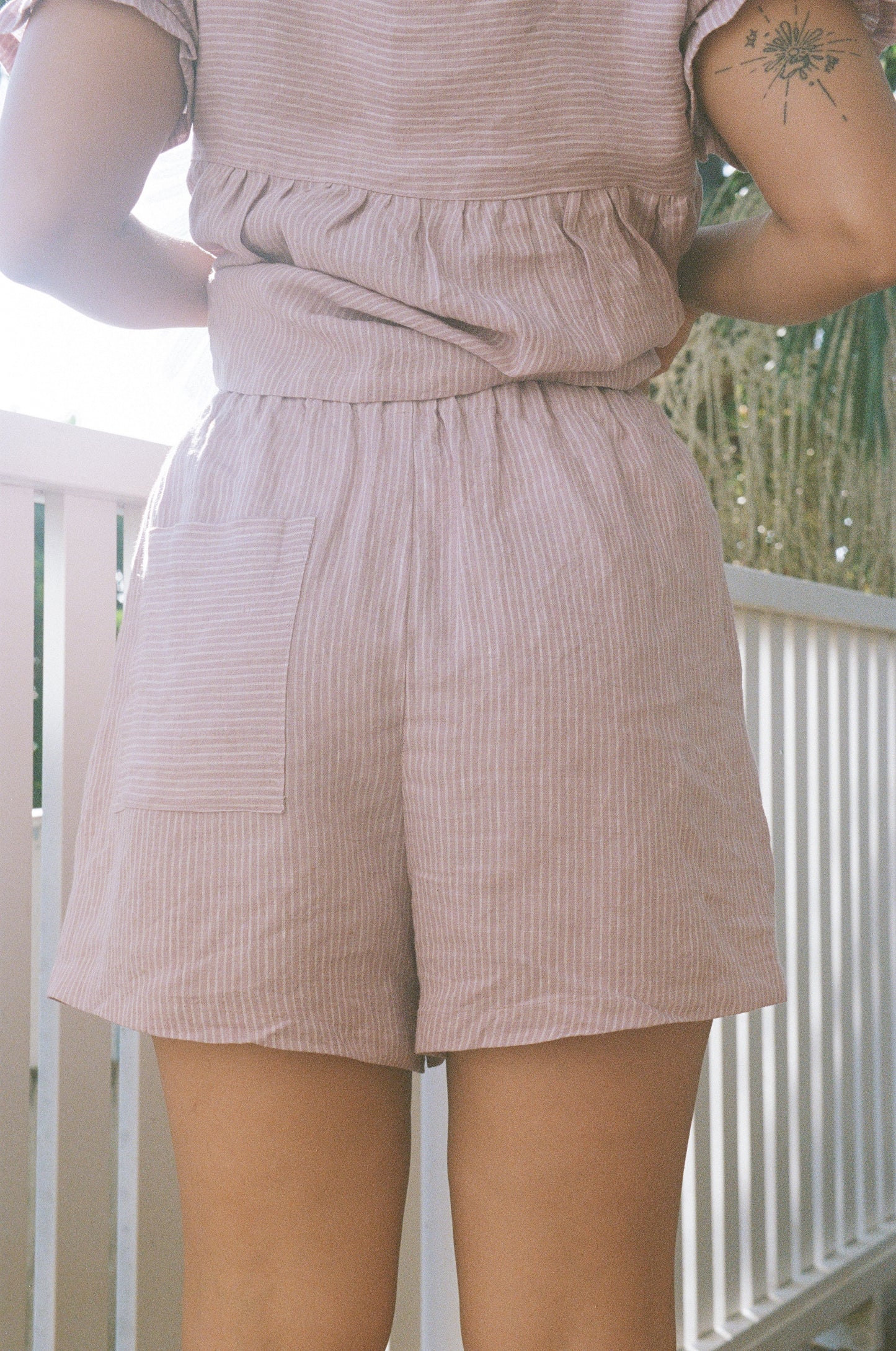 BINDI BERMUDA SHORTS- PINK STRIPE