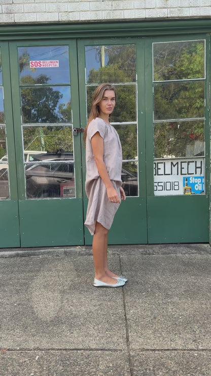 T-SHIRT SMOCK DRESS - CLAY